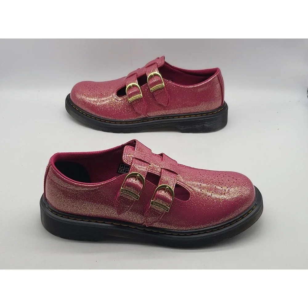 Dr Martens 8065 Y Nebula Glitter Mary Jane Fuchsia Pink Girls 7 Boys 6